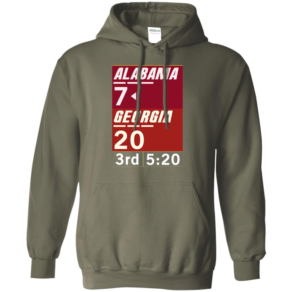 Football Lover T-shirt Alabama 26-23 Comeback Win 2-sided Military Green