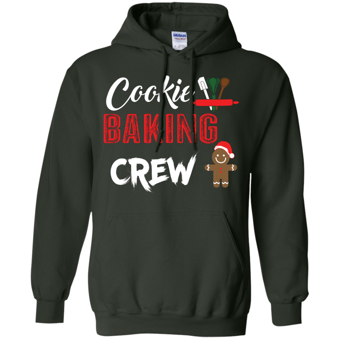 Christmas T-Shirt Cookie Baking Crew Forest Green