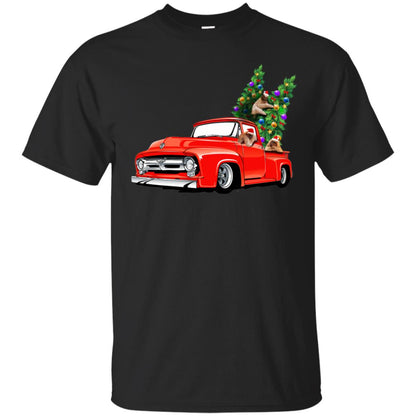Christmas Tree And Sloths On Car X-mas Gift Shirt Black