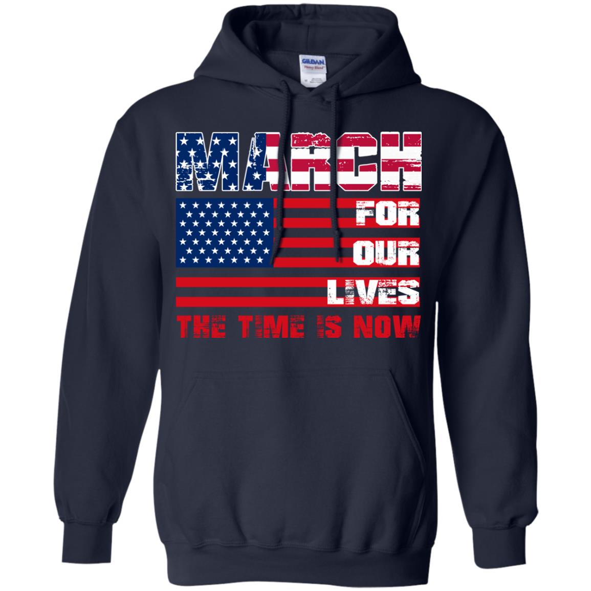 March For Our Lives The Time Is Now Gun Controls T-shirt Navy