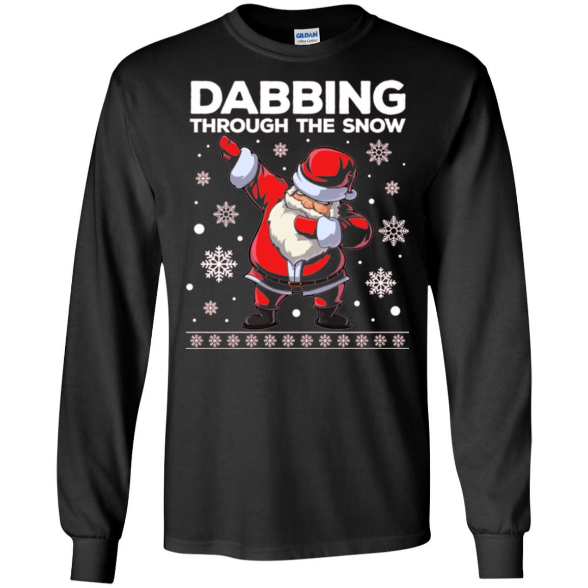 Christmas T-shirt Dabbing Through The Snow T-shirt Black