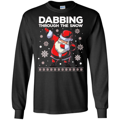 Christmas T-shirt Dabbing Through The Snow T-shirt Black
