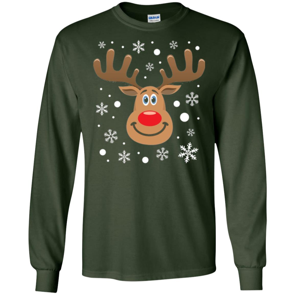 Christmas T-shirt Reindeer Merry Christmas Forest Green