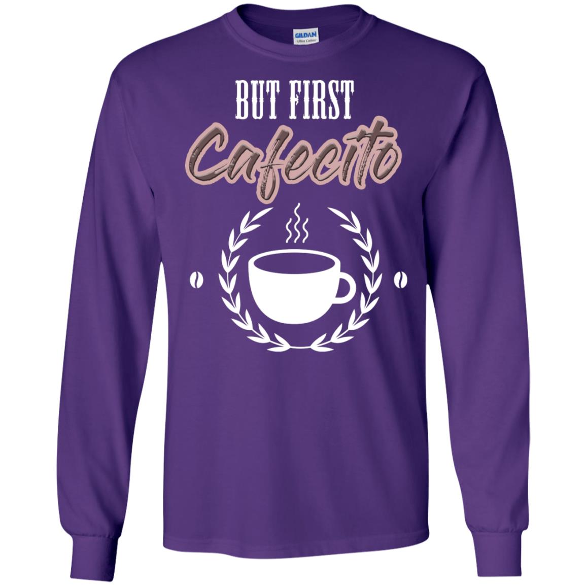 But First Cafecito Coffee Gift Shirt For Mens Or Womens Purple