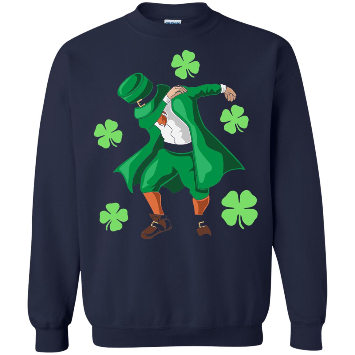Funny Dabbing Leprechaun St. Patricks Day T-shirt Navy
