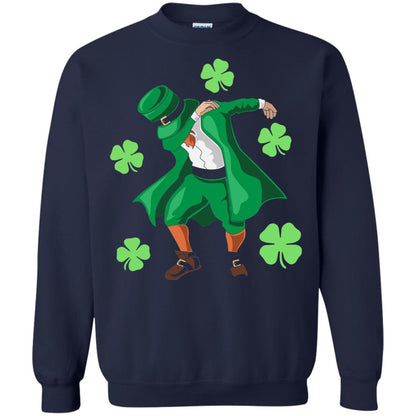 Funny Dabbing Leprechaun St. Patricks Day T-shirt Navy