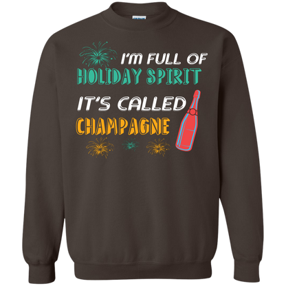 Champagne T-shirt I'm Full Of Holiday Spirit It's Called Champagne Dark Chocolate