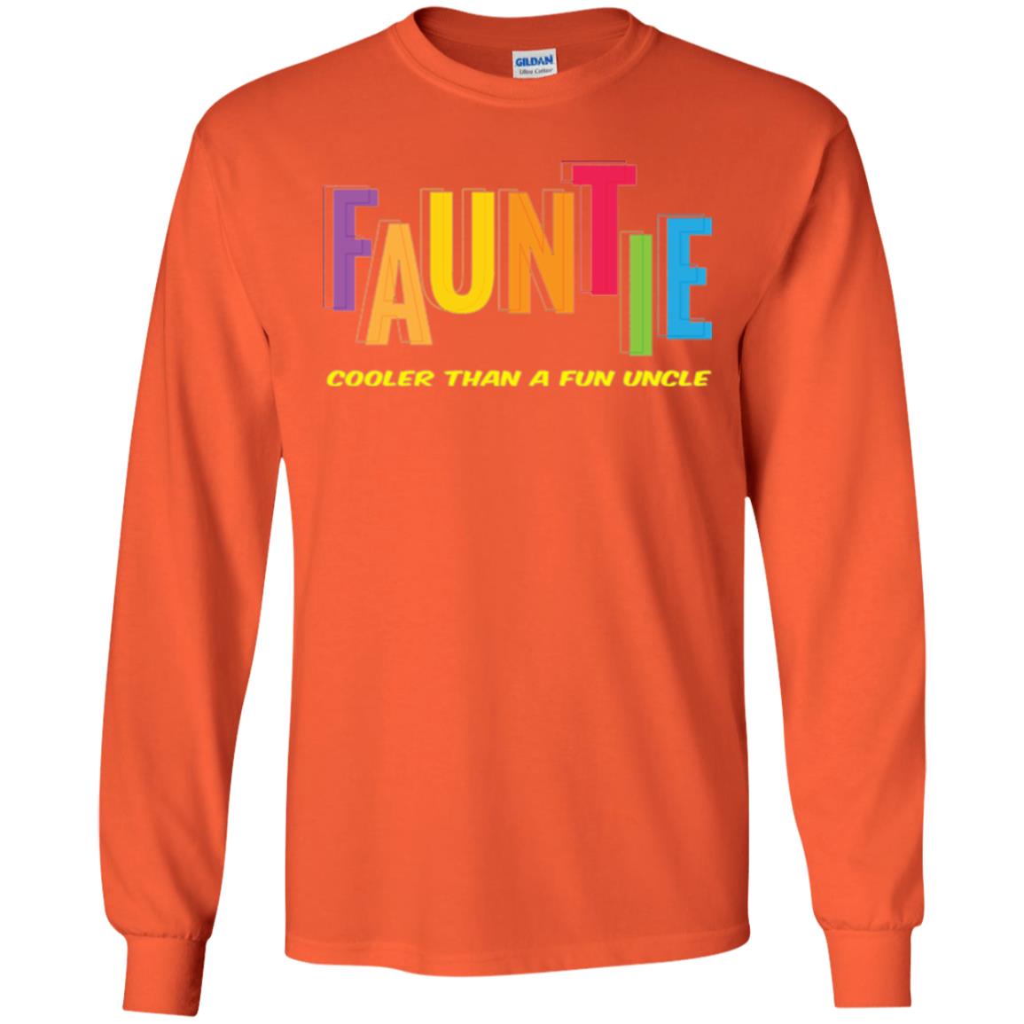Aunt T-shirt Fauntie Cooler Than A Fun Uncle Orange