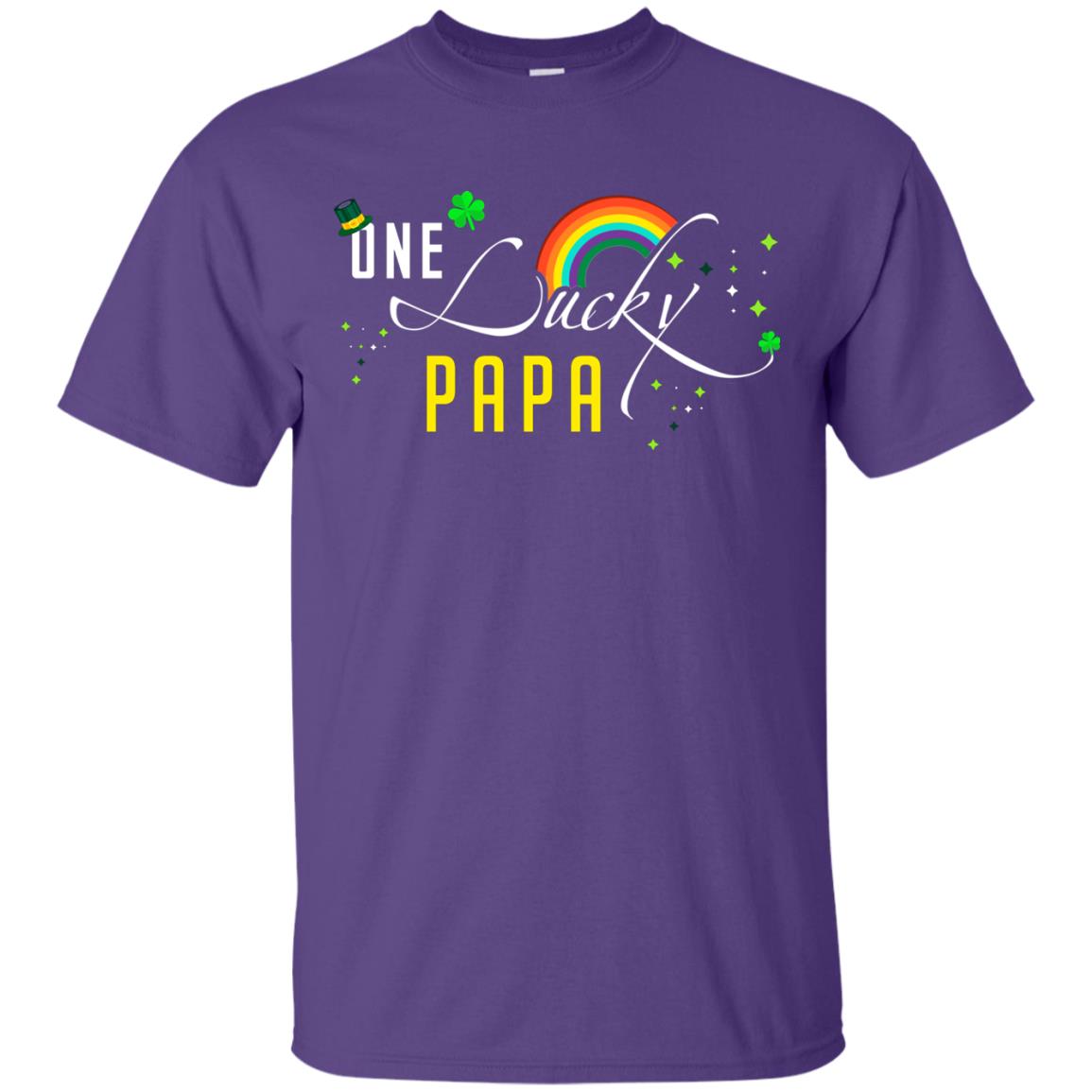 One Lucky Papa St. Patrick_s Day T-shirt Purple