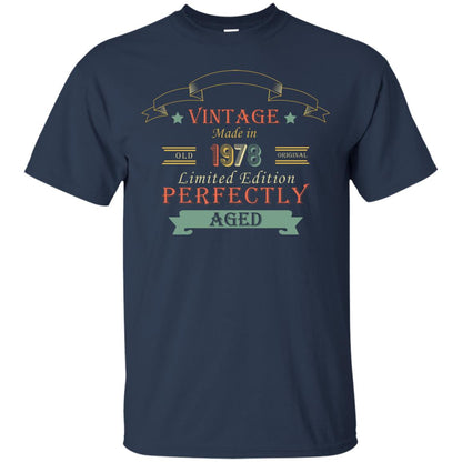 Vintage Made In Old 1978 Original Limited Edition Perfectly Aged 40th Birthday T-shirt Navy