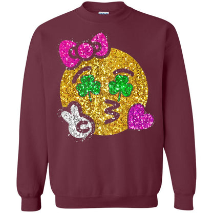 Emoji Kiss Heart Princess St. Patrick_s Day T-shirt Maroon