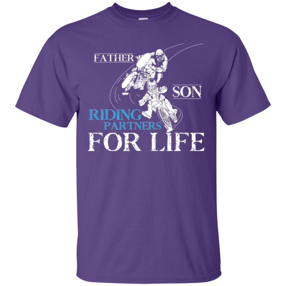 Motocross T-shirt Father Son Riding Partners For Life Purple