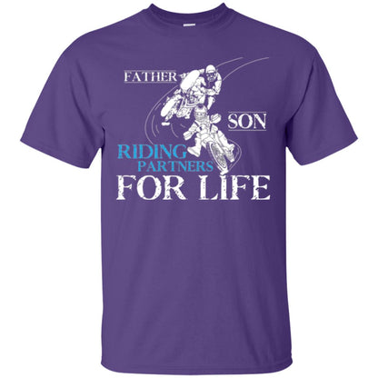 Motocross T-shirt Father Son Riding Partners For Life Purple