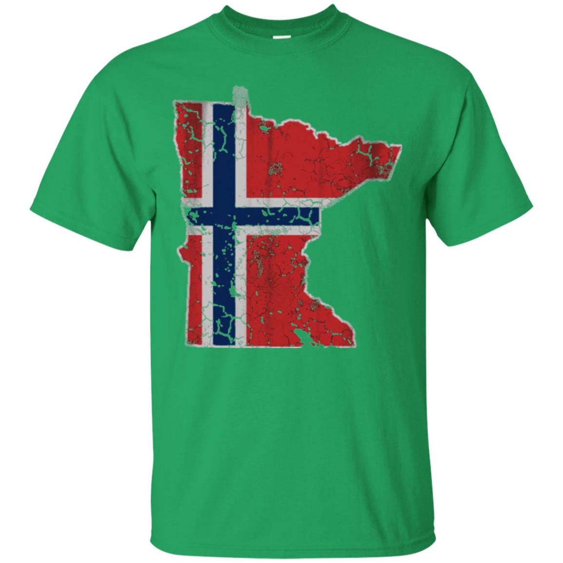 Minnesota Norwegian American Norge Norway Flag T-shirt Irish Green