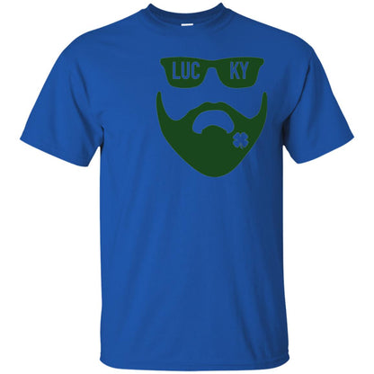 Green Bearded Clover Lucky Charm St. Patrick_s Day T-shirt Royal