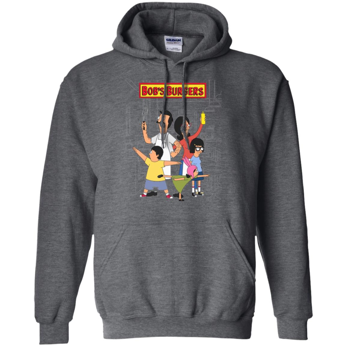 Family Group Hero Pose T-shirt Bob_s Burgers Dark Heather