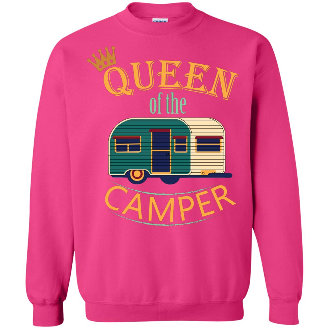 Queen Of The Camper Camping Lover Shirt Heliconia