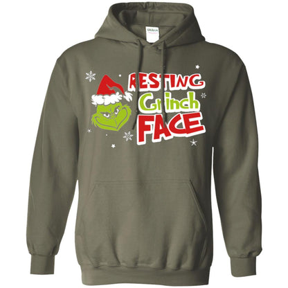 Christmas T-shirt Resting Grinch Face Military Green