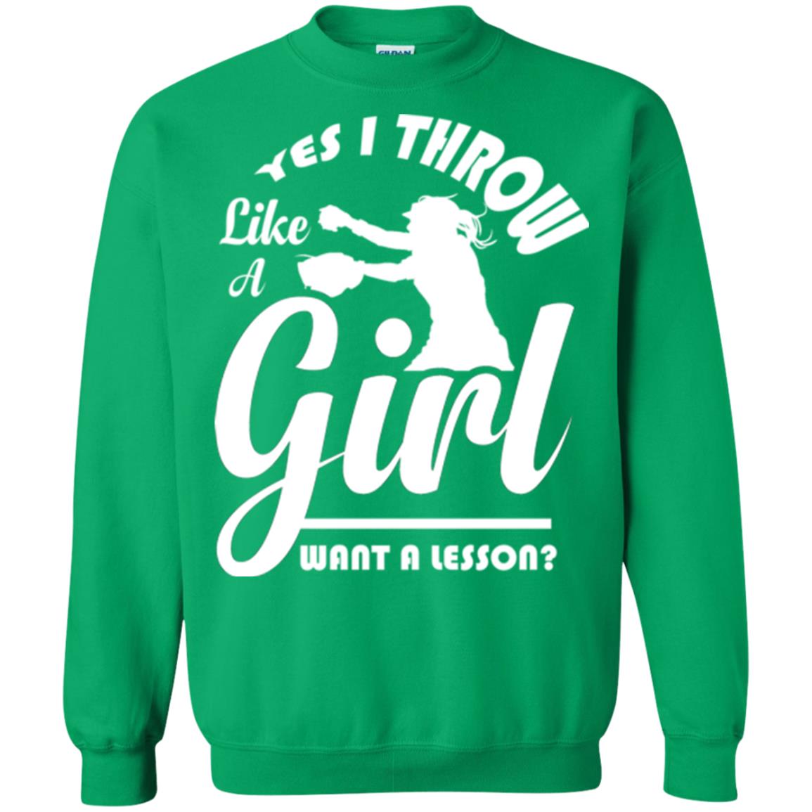Softball T-shirt Yes I Throw Like A Girl Want A Lesson Irish Green