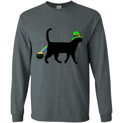 Cat Leprechaun Funny Cat Saint Patrick_s Day T-shirt Dark Heather