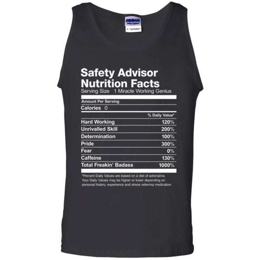 Safety Advisor Nutrition Facts Funny T-shirt Black