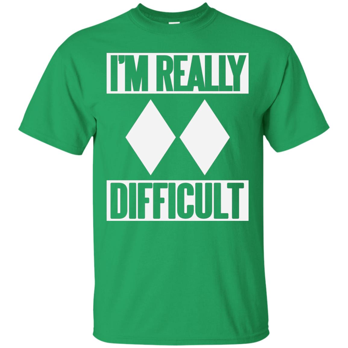 Im Really Difficult Double Black Diamond Ski T-shirt Irish Green