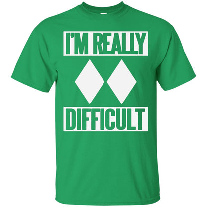 Im Really Difficult Double Black Diamond Ski T-shirt Irish Green