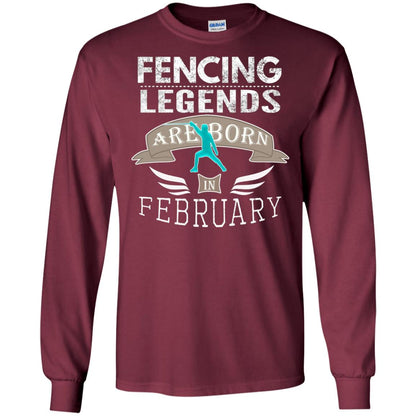 Fencing Legends Are Born In February Fencing Lover T-shirt Maroon
