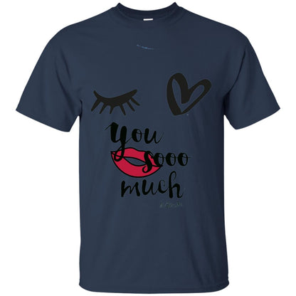 I Love You So Much Eye Heart Lip Summer Shirt Navy