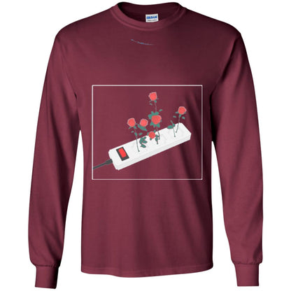 Flower Power Cute Art Aesthetic Vaporwave Digital Rose T-shirt Maroon