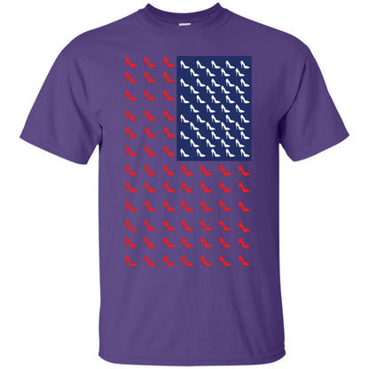 High Heels In Flag Of America T-shirt For Women Purple