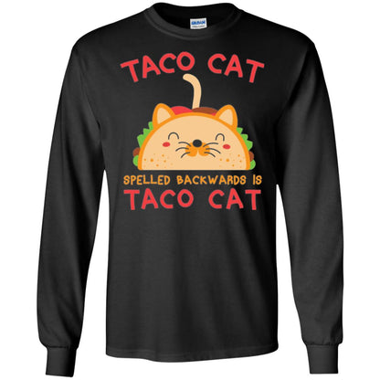 Taco Cat T-shirt Spelled Backwards Is Taco Cat Black