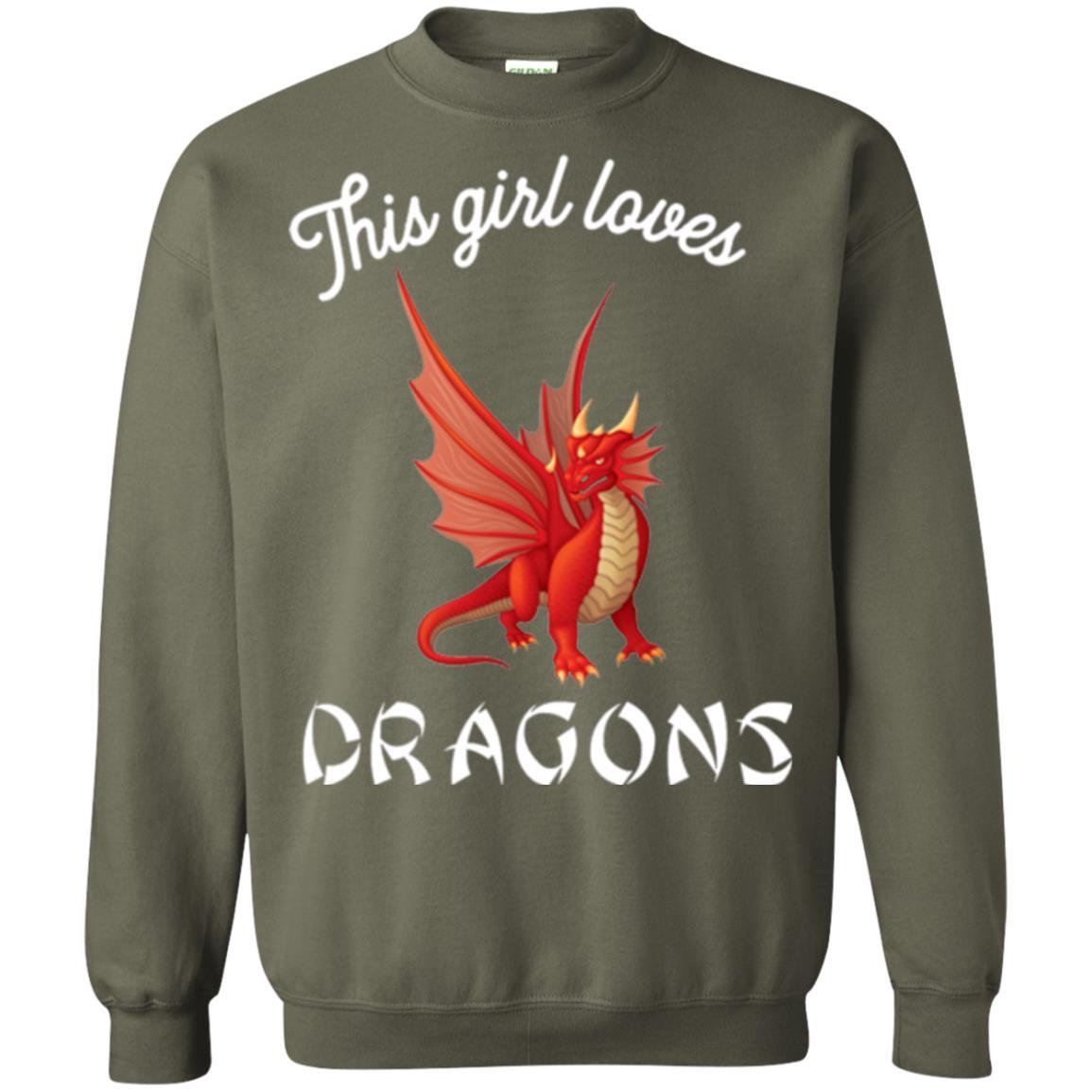 Dragon Lover T-shirt This Girl Loves Dragonst-shirt Military Green