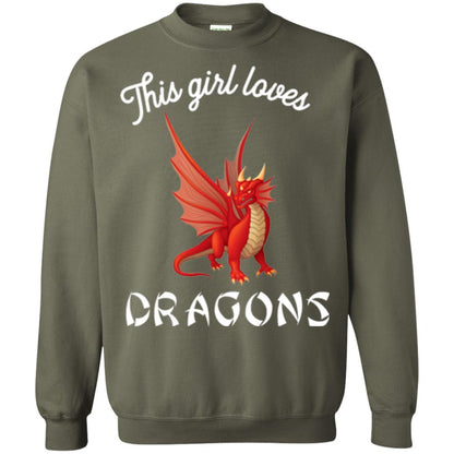 Dragon Lover T-shirt This Girl Loves Dragonst-shirt Military Green