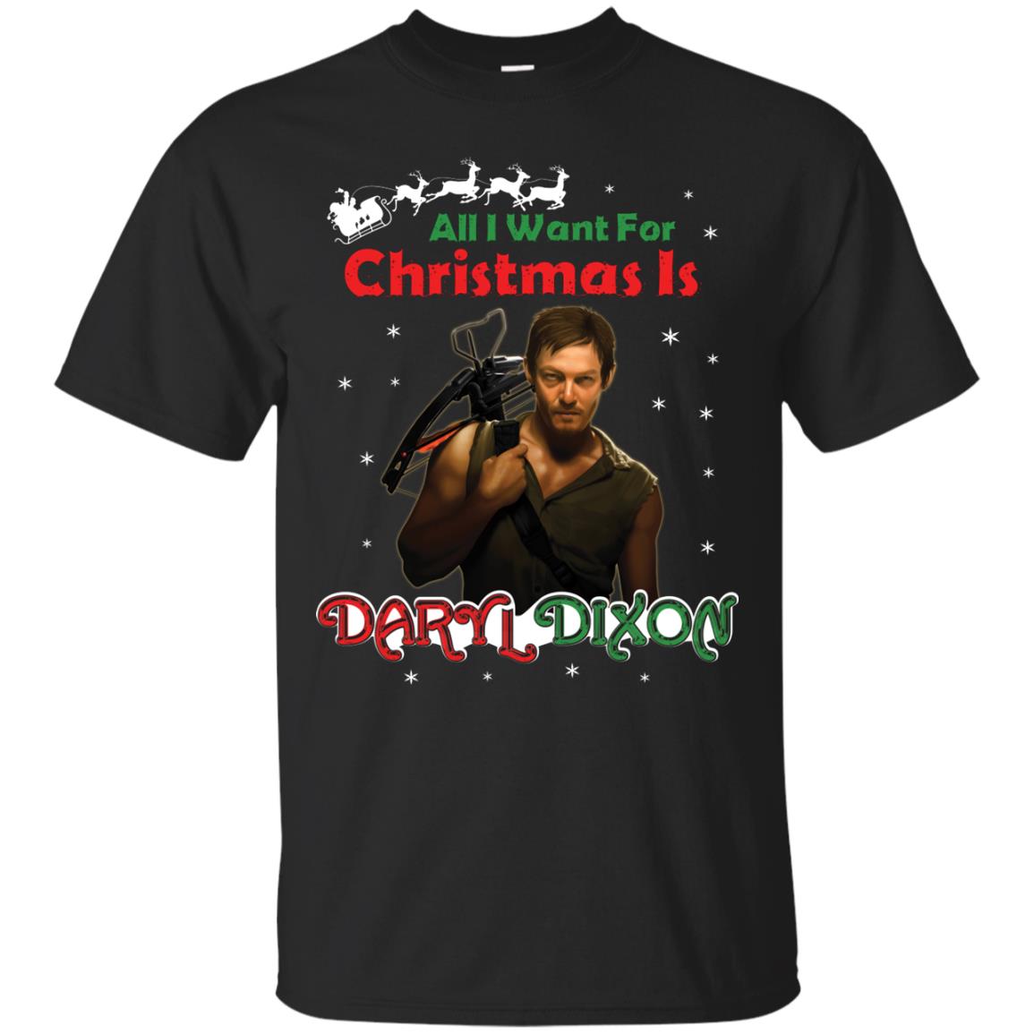 All I Want For Christmas Is Daryl Dixon Shirt Black