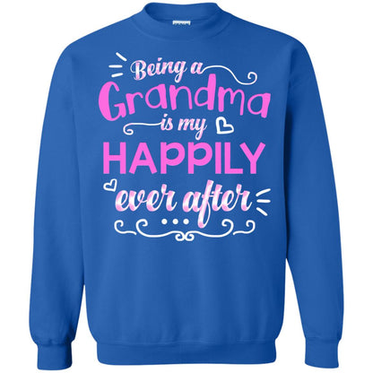 Being A Grandma Is My Happily Ever After Grandmom Shirt Royal