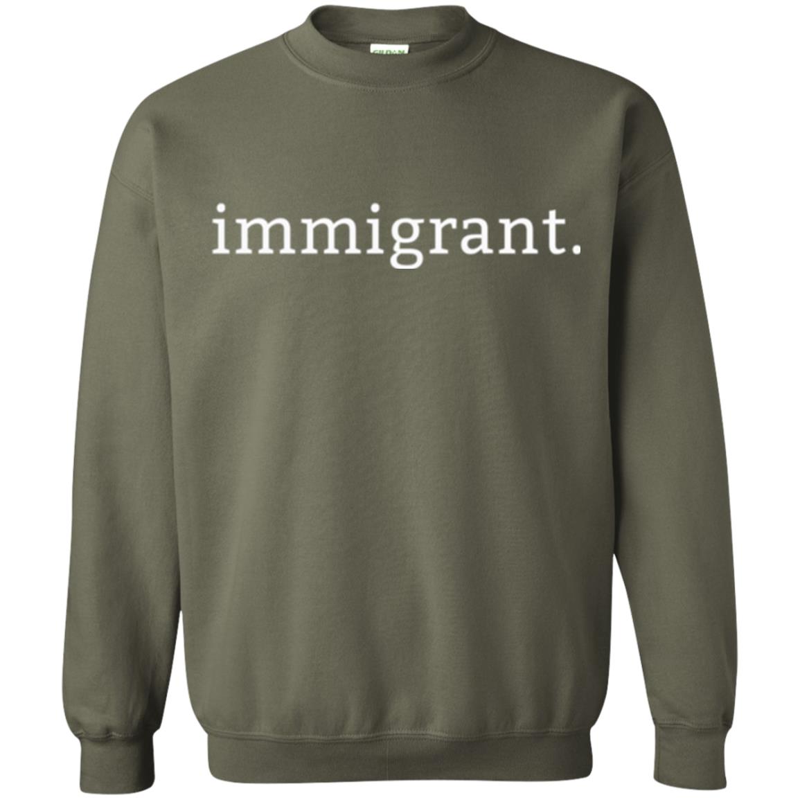 Anti Racism T-shirt Immigrant Simple Minimalist Military Green