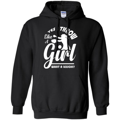 Softball Lover T-shirt Yes I Throw Like A Girl Want A Lesson Black