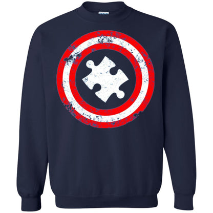 Captain Autism Superhero T-shirt Autism Awareness Navy