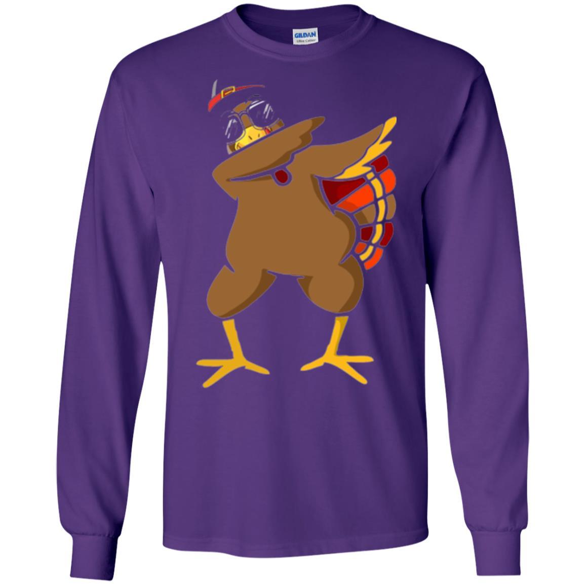 Thanksgiving T-shirt Dabbing Turkey Purple