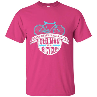 Mens Never Underestimate An Old Man With A Bicycle T-shirt Heliconia