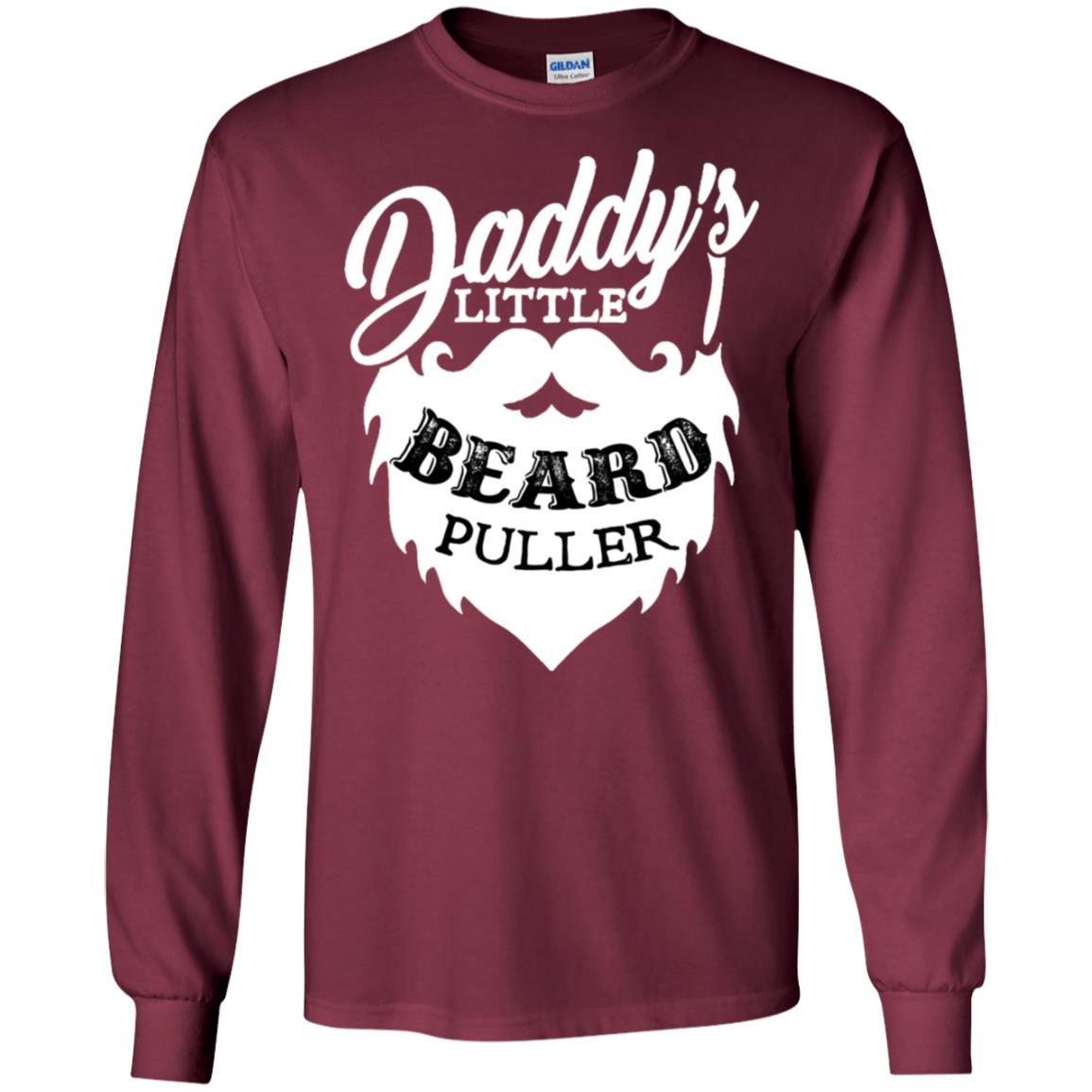 Daddy's Little Beard Puller Kid Shirt Maroon