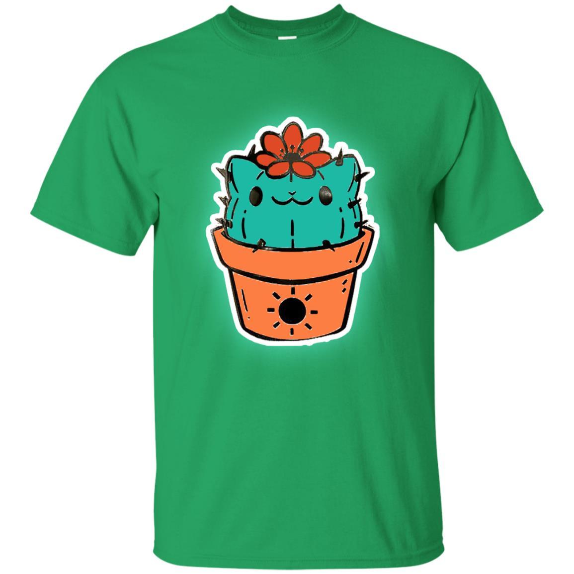 Cat Lovers T-shirt Catcus Irish Green