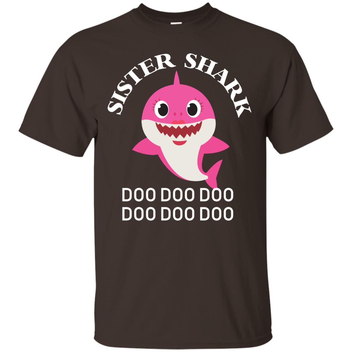 Sister Shark Family Shark Shirt Dark Chocolate