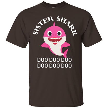 Sister Shark Family Shark Shirt Dark Chocolate