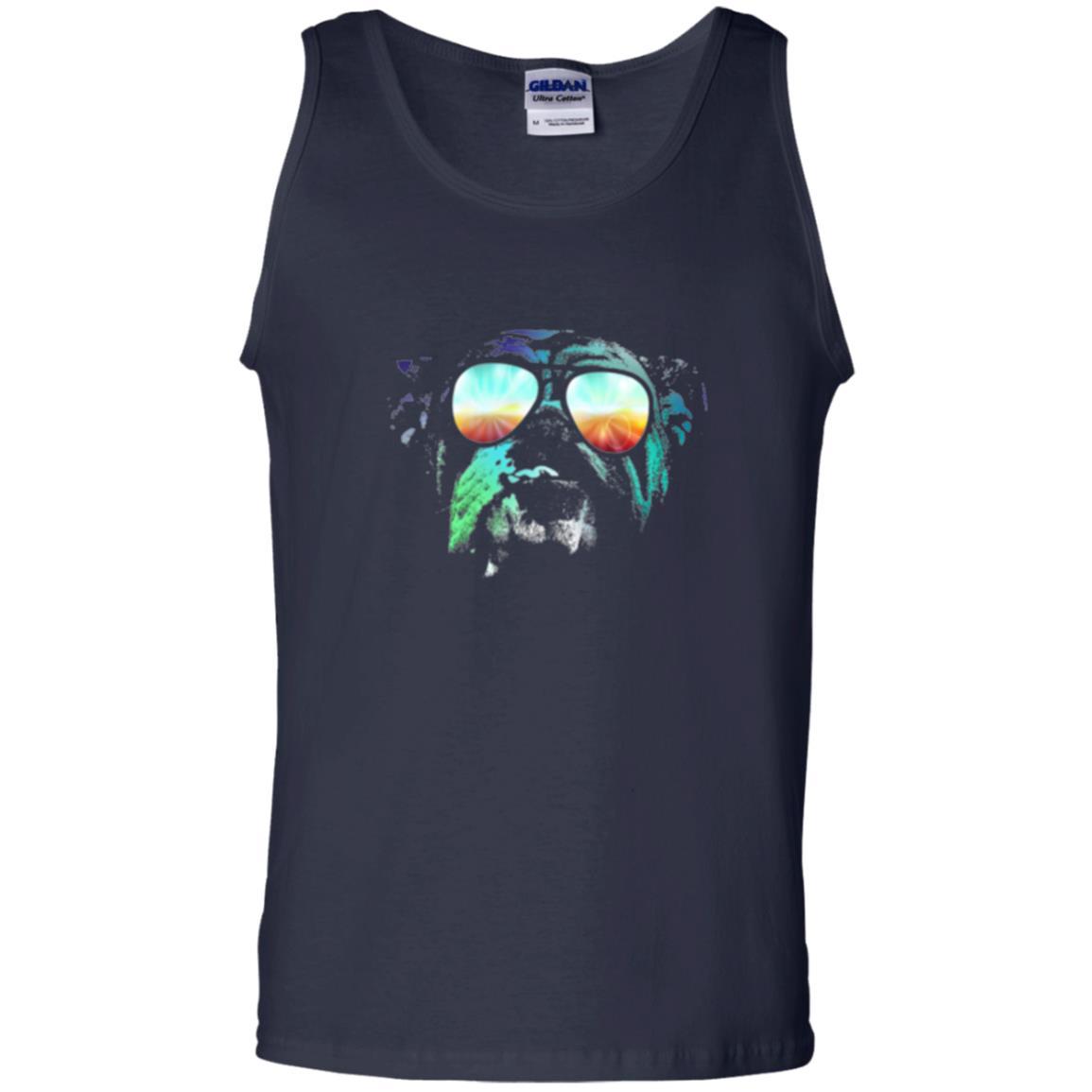 Pitbull Lover T-shirt English Bulldog Neon Dog T-shirt Navy