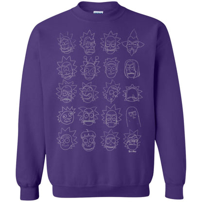 Movie T-shirt The Many Faces Of Rick Purple