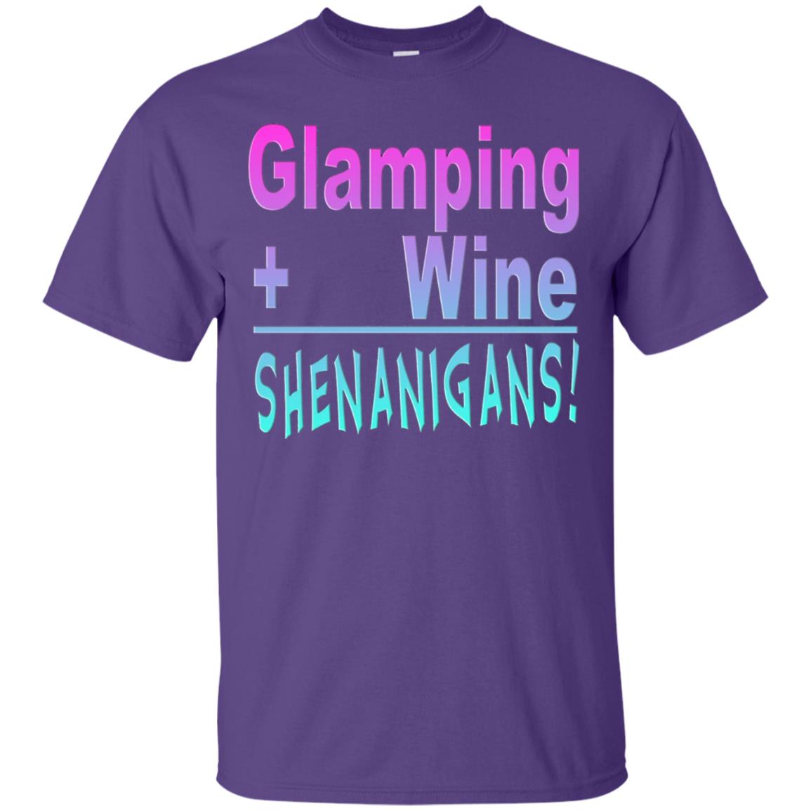 Glamping Drink Wine Shenanigans Funny Happy Glamper T-shirt Purple