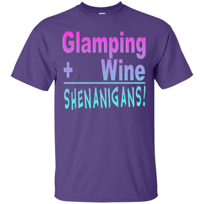 Glamping Drink Wine Shenanigans Funny Happy Glamper T-shirt Purple