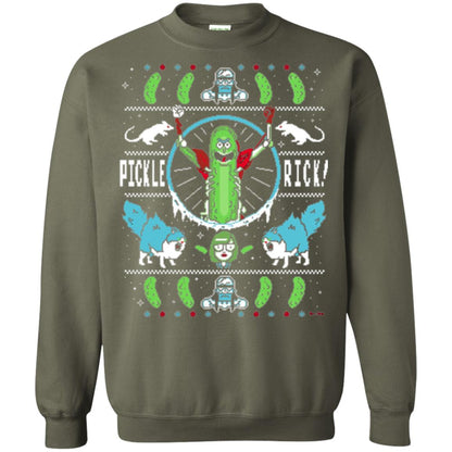 Rick And Morty T-shirt Festive Pickle Rick Military Green